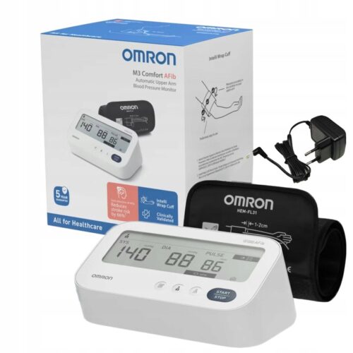 CIŚNIENIOMIERZ OMRON M3 Comfort AFib HEM-7196-FLE -Z ZASILACZEM