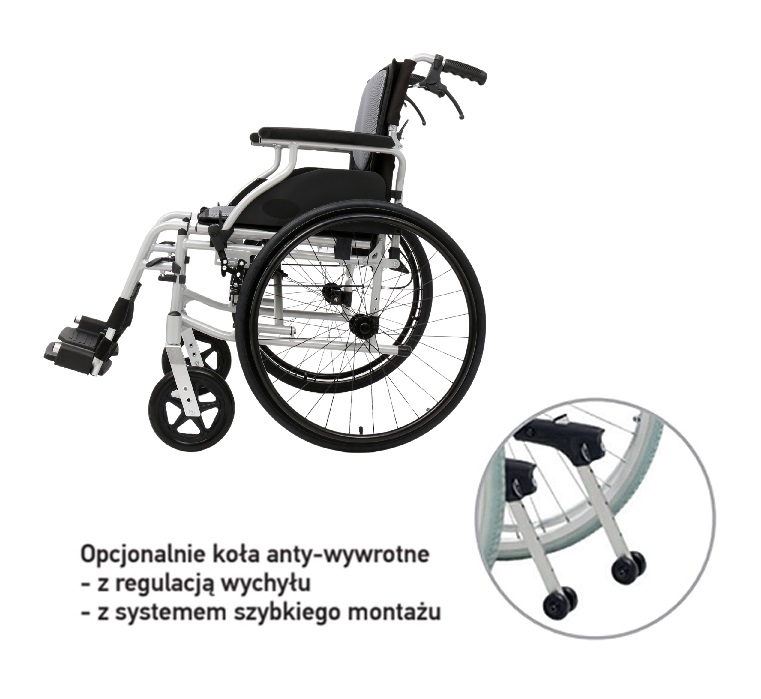 WÓZEK INWALIDZKI ULTRA LEKKI 12KG MAGNEZOWY ARMEDICAL MAGNESIUM ARMEDICAL AR-355 - obrazek 8