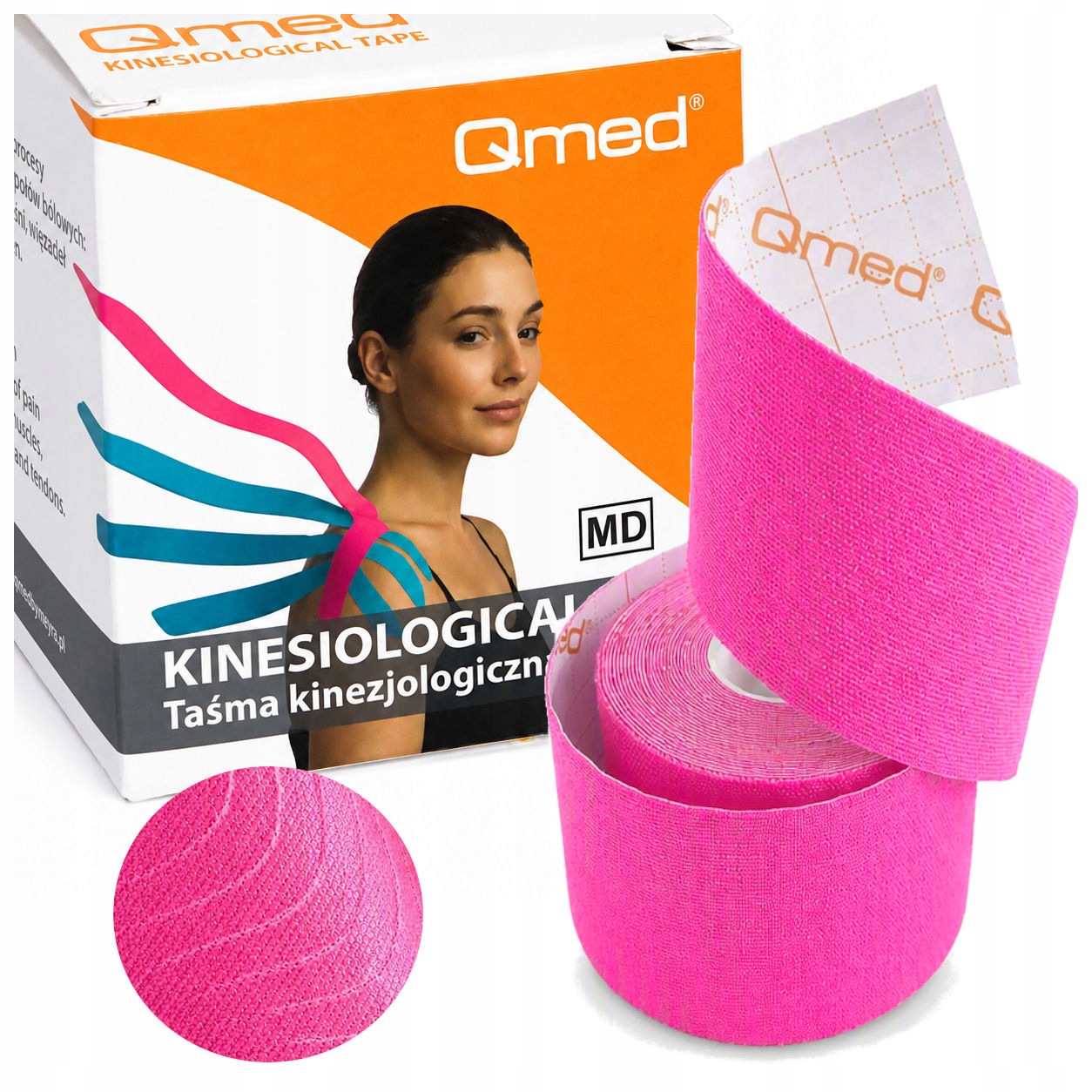 TAŚMA KINEZJOLOGICZNA DO TAPINGU KINESIOLOGICAL TAPE QMED - obrazek 4