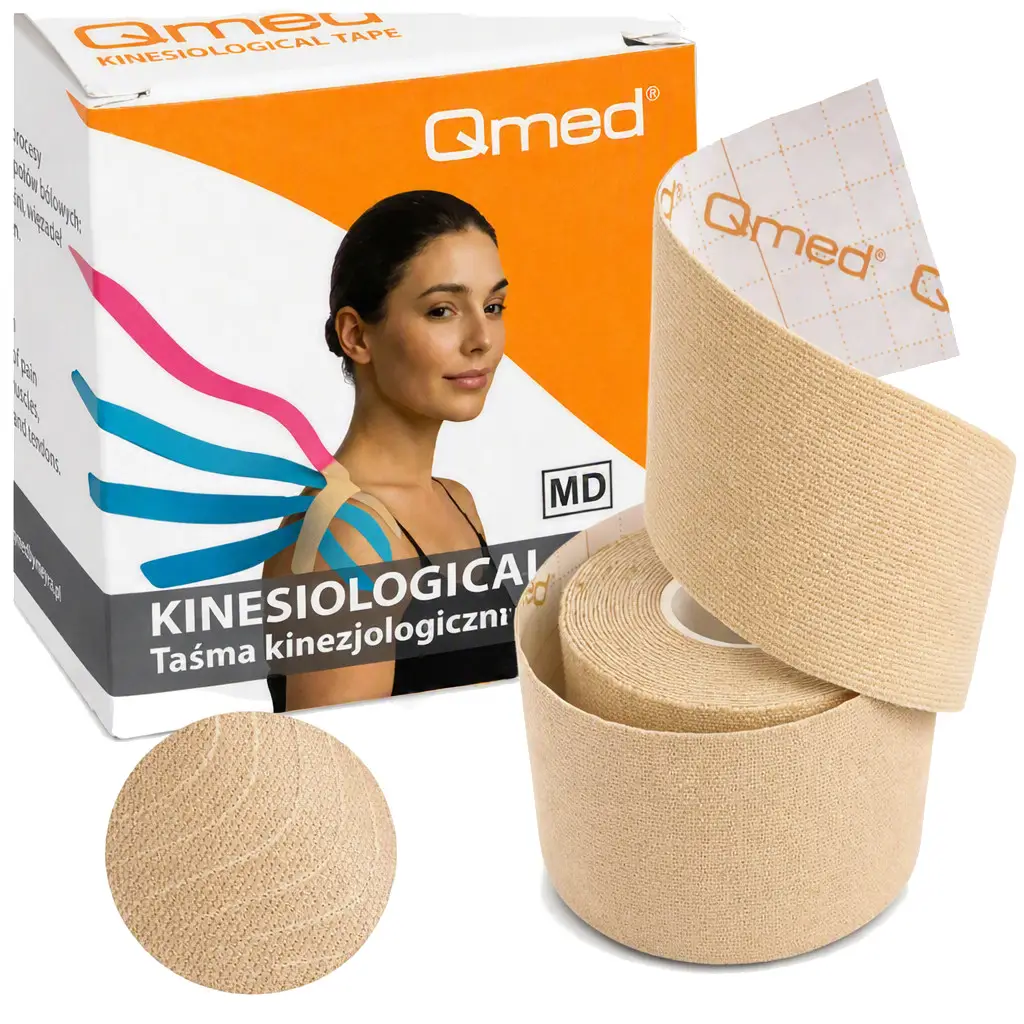 TAŚMA KINEZJOLOGICZNA DO TAPINGU KINESIOLOGICAL TAPE QMED - obrazek 5